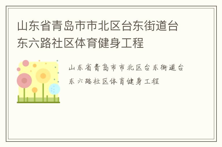 山東省青島市市北區(qū)臺東街道臺東六路社區(qū)體育健身工程