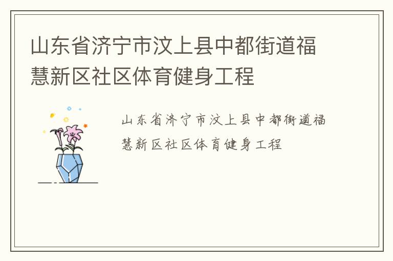 山東省濟寧市汶上縣中都街道?；坌聟^(qū)社區(qū)體育健身工程