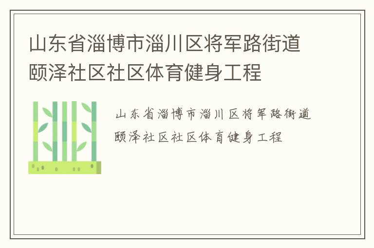 山東省淄博市淄川區(qū)將軍路街道頤澤社區(qū)社區(qū)體育健身工程