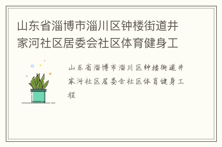 山東省淄博市淄川區(qū)鐘樓街道井家河社區(qū)居委會(huì)社區(qū)體育健身工程