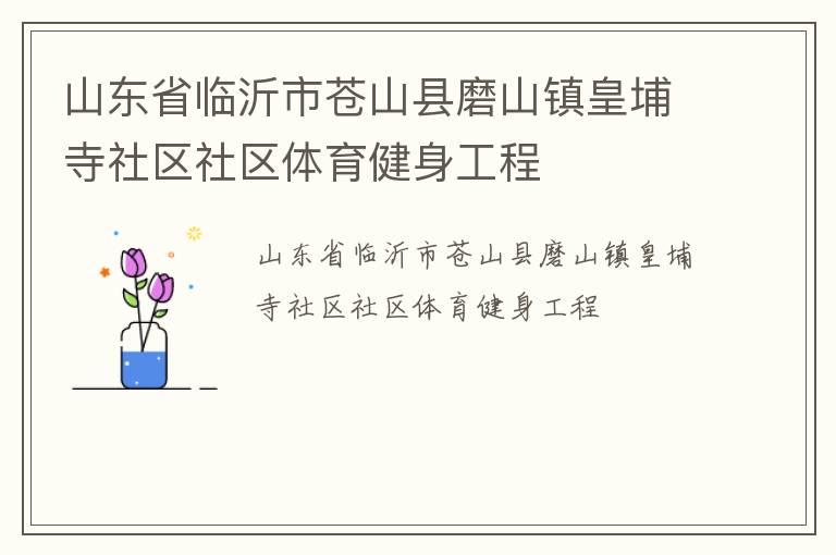 山東省臨沂市蒼山縣磨山鎮(zhèn)皇埔寺社區(qū)社區(qū)體育健身工程