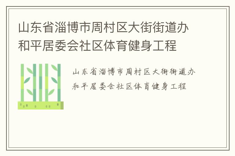 山東省淄博市周村區(qū)大街街道辦和平居委會(huì)社區(qū)體育健身工程