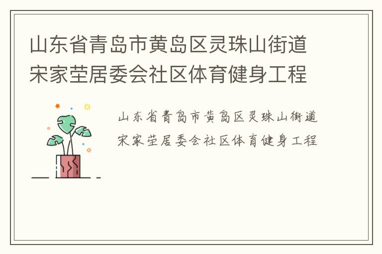 山東省青島市黃島區(qū)靈珠山街道宋家塋居委會(huì)社區(qū)體育健身工程