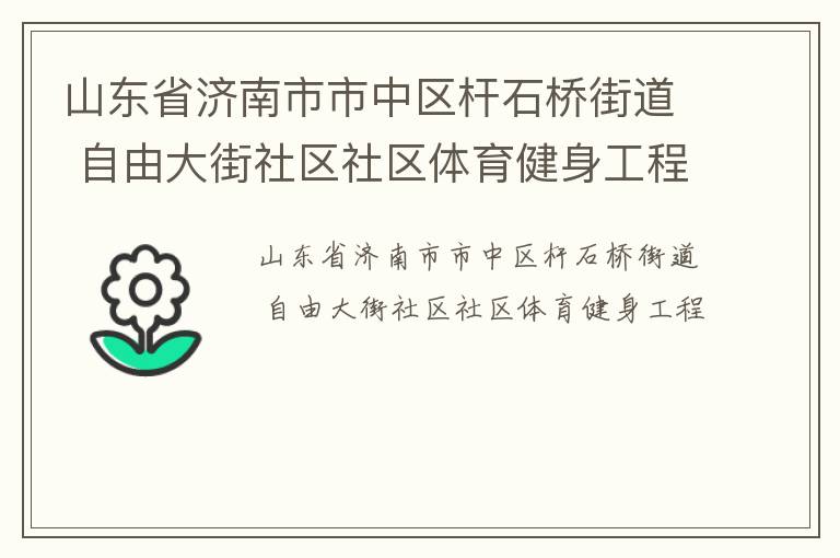 山東省濟南市市中區(qū)桿石橋街道 自由大街社區(qū)社區(qū)體育健身工程