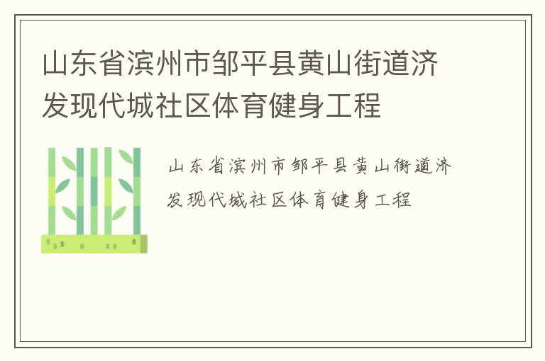 山東省濱州市鄒平縣黃山街道濟(jì)發(fā)現(xiàn)代城社區(qū)體育健身工程