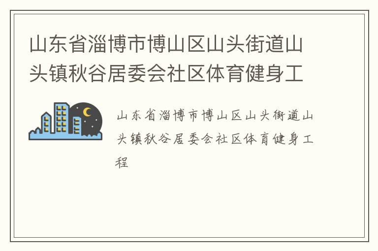 山東省淄博市博山區(qū)山頭街道山頭鎮(zhèn)秋谷居委會(huì)社區(qū)體育健身工程
