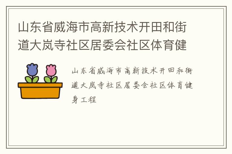 山東省威海市高新技術(shù)開田和街道大嵐寺社區(qū)居委會(huì)社區(qū)體育健身工程