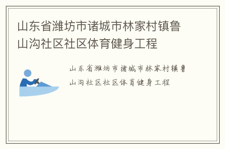 山東省濰坊市諸城市林家村鎮(zhèn)魯山溝社區(qū)社區(qū)體育健身工程