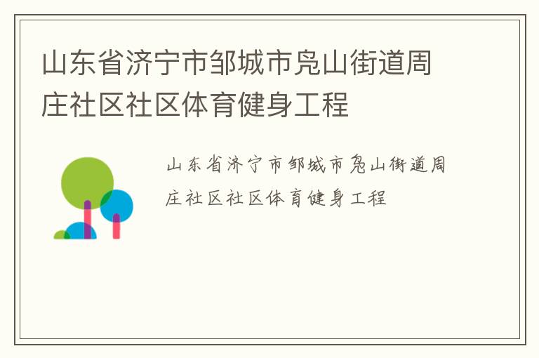 山東省濟寧市鄒城市鳧山街道周莊社區(qū)社區(qū)體育健身工程