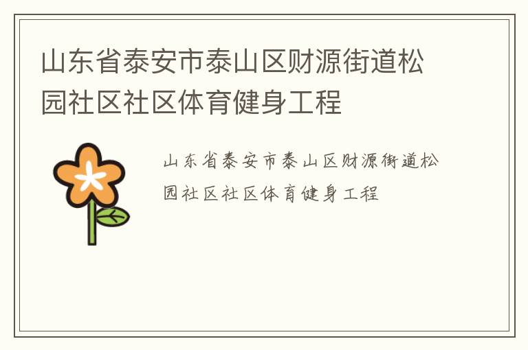 山東省泰安市泰山區(qū)財源街道松園社區(qū)社區(qū)體育健身工程