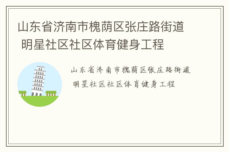 山東省濟南市槐蔭區(qū)張莊路街道 明星社區(qū)社區(qū)體育健身工程
