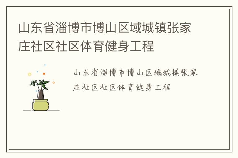山東省淄博市博山區(qū)域城鎮(zhèn)張家莊社區(qū)社區(qū)體育健身工程