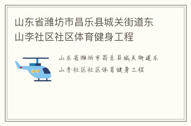 山東省濰坊市昌樂縣城關(guān)街道東山李社區(qū)社區(qū)體育健身工程