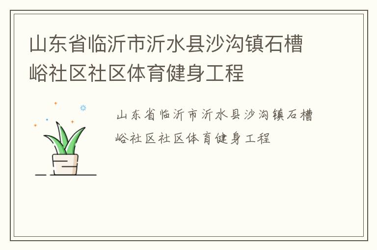 山東省臨沂市沂水縣沙溝鎮(zhèn)石槽峪社區(qū)社區(qū)體育健身工程