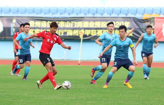 梅州市足聯(lián)賽甲級：梅縣深梅商vs興寧足協(xié)。（市體育局供圖）