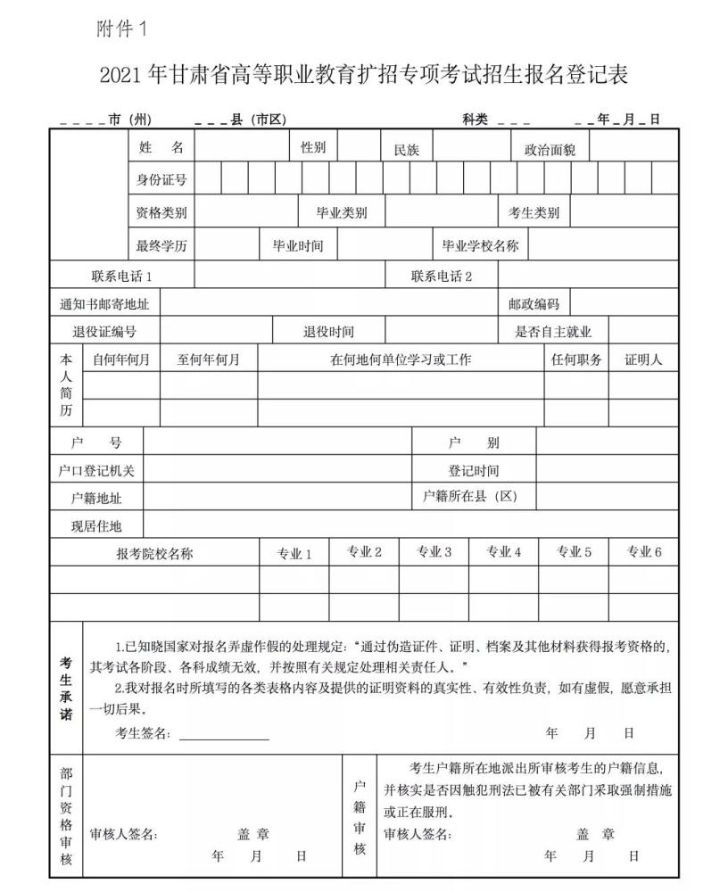 2021年甘肅省高等職業(yè)教育擴招專項考試網(wǎng)上報名時間確定