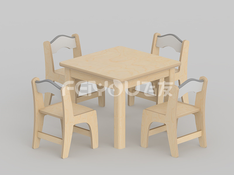 互動江南復古玩具柜四方桌-007